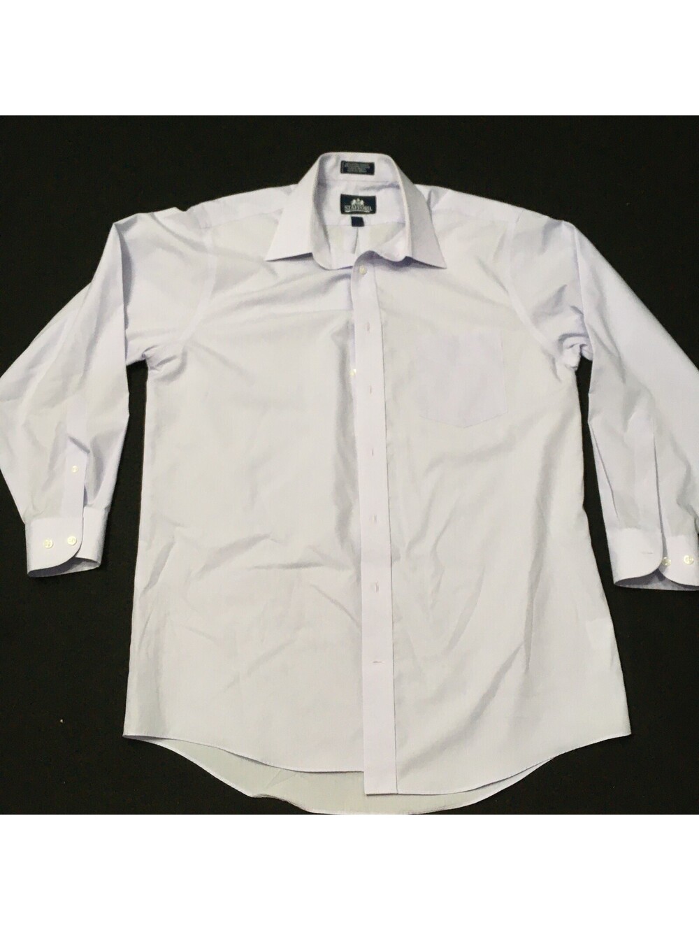 Stafford Shirt Mens 16 32-33 light colored lavender Wrinkle Free Button Down